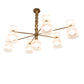Meyda Lighting Lex 86" 13-Light Matte Brass Chandelier With Pink Shade Glass