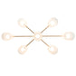 Meyda Lighting Lex 86" 13-Light Matte Brass Chandelier With Pink Shade Glass