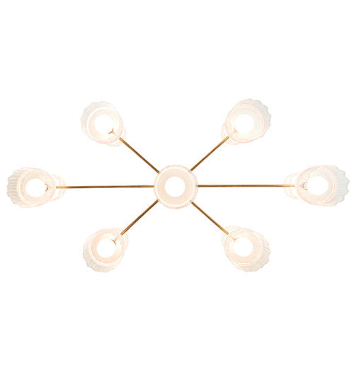 Meyda Lighting Lex 86" 13-Light Matte Brass Chandelier With Pink Shade Glass