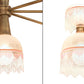Meyda Lighting Lex 86" 13-Light Matte Brass Chandelier With Pink Shade Glass