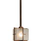 Meyda Lighting Liana 8" Brushed Copper Mini Pendant Light With Contrail Mist Idalight Shade Glass