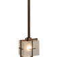 Meyda Lighting Liana 8" Brushed Copper Mini Pendant Light With Contrail Mist Idalight Shade Glass