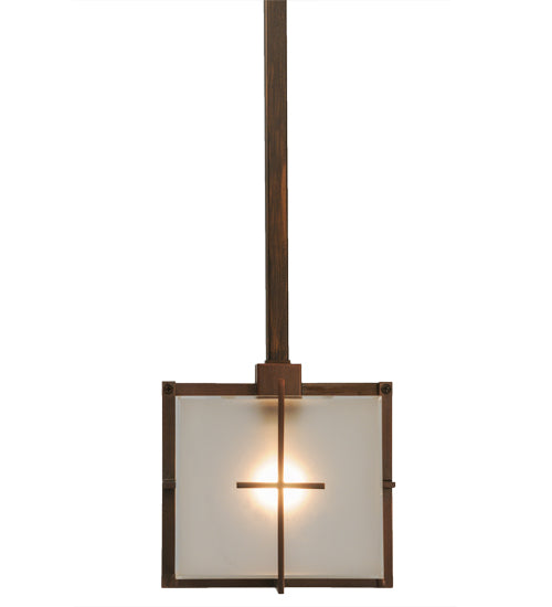 Meyda Lighting Liana 8" Brushed Copper Mini Pendant Light With Contrail Mist Idalight Shade Glass