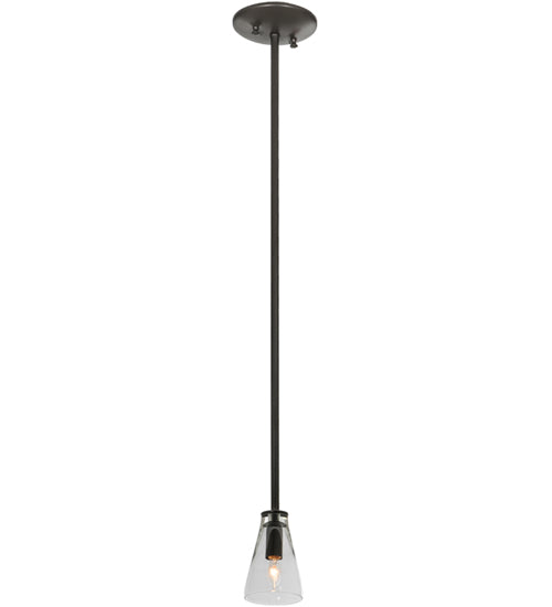 Meyda Lighting Libation 143076 5" Timeless Bronze Mini Pendant Light With Clear Shade Glass
