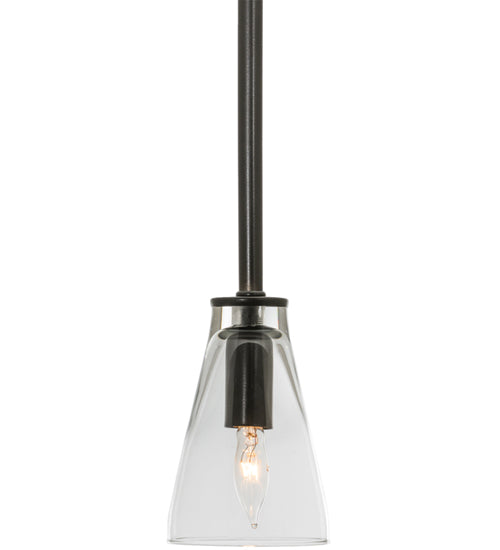 Meyda Lighting Libation 143076 5" Timeless Bronze Mini Pendant Light With Clear Shade Glass
