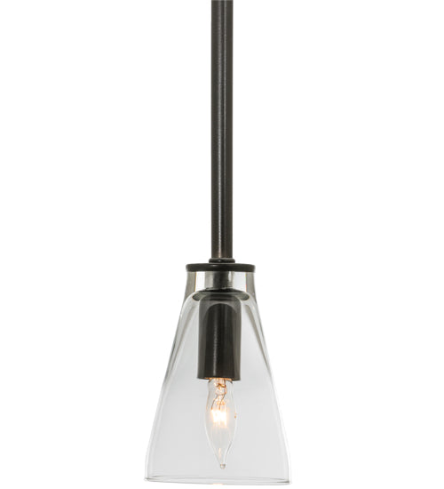 Meyda Lighting Libation 156814 5" Timeless Bronze Mini Pendant Light With Clear Shade Glass