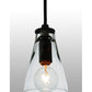 Meyda Lighting Libation 5" Textured Black Mini Pendant Light With Clear Shade Glass