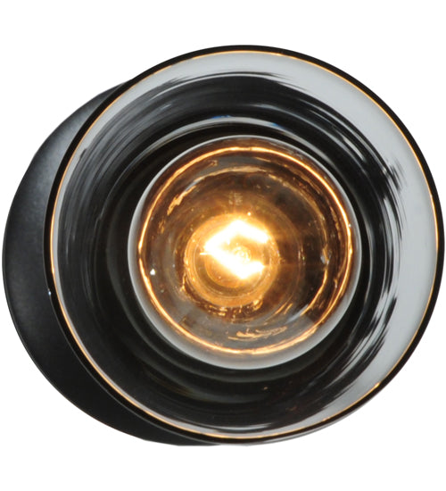 Meyda Lighting Libation 5" Textured Black Mini Pendant Light With Clear Shade Glass