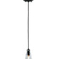 Meyda Lighting Libation 5" Textured Black Mini Pendant Light With Clear Shade Glass