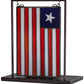 Meyda Lighting Liberian Flag 10"W x 11"H Mahogany Bronze Tabletop Lamp With Multi-Colored Shade Glass