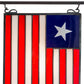 Meyda Lighting Liberian Flag 10"W x 11"H Mahogany Bronze Tabletop Lamp With Multi-Colored Shade Glass