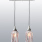 Meyda Lighting Licorice 19" 2-Light Nickel Draped Island Pendant Light With White Shade Glass