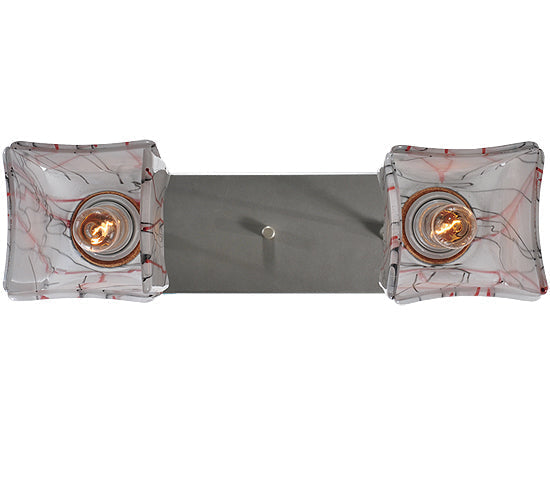 Meyda Lighting Licorice 19" 2-Light Nickel Draped Island Pendant Light With White Shade Glass