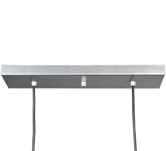 Meyda Lighting Licorice 19" 2-Light Nickel Draped Island Pendant Light With White Shade Glass