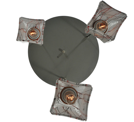 Meyda Lighting Licorice 19" 3-Light Nickel Cascading Pendant Light With White Shade Glass