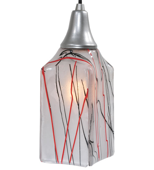 Meyda Lighting Licorice 19" 3-Light Nickel Cascading Pendant Light With White Shade Glass