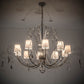 Meyda Lighting Lienz 55" 10-Light Brushed Stainless Steel Chandelier With White Contrail Mist Idalight Shade