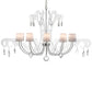 Meyda Lighting Lienz 55" 10-Light Brushed Stainless Steel Chandelier With White Contrail Mist Idalight Shade