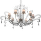 Meyda Lighting Lienz 55" 10-Light Brushed Stainless Steel Chandelier With White Contrail Mist Idalight Shade