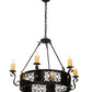 Meyda Lighting Liesel 36" 6-Light Blackwash Chandelier With Ivory Faux Candlelight