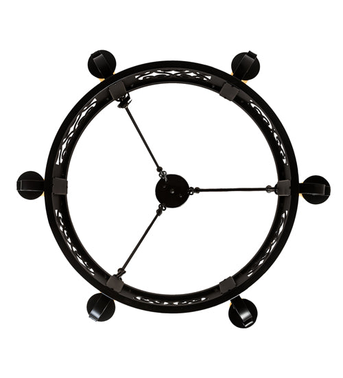 Meyda Lighting Liesel 36" 6-Light Blackwash Chandelier With Ivory Faux Candlelight
