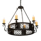 Meyda Lighting Liesel 36" 6-Light Blackwash Chandelier With Ivory Faux Candlelight