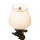 Meyda Lighting Lighthouse 13" 2-Light Black Double Lit Table Lamp With Ivory Textrene Shade