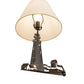 Meyda Lighting Lighthouse 13" 2-Light Black Double Lit Table Lamp With Ivory Textrene Shade
