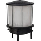 Meyda Lighting Lighthouse 15" 3-Light Textured Black Outdoor Pier Mount Light With White Shade Glass