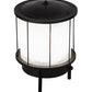 Meyda Lighting Lighthouse 15" 3-Light Textured Black Outdoor Pier Mount Light With White Shade Glass