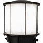 Meyda Lighting Lighthouse 15" 3-Light Textured Black Outdoor Pier Mount Light With White Shade Glass