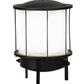 Meyda Lighting Lighthouse 15" 3-Light Textured Black Outdoor Pier Mount Light With White Shade Glass