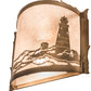 Meyda Lighting Lighthouse 16" 2-Light Antique Copper Wall Sconce With Silver Mica Shade Glass