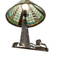 Meyda Lighting Lighthouse 23" 2-Light Bronze Table Lamp With Multi-Colored Shade Glass and Lighted Base