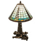Meyda Lighting Lighthouse 23" 2-Light Bronze Table Lamp With Multi-Colored Shade Glass and Lighted Base
