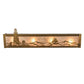 Meyda Lighting Lighthouse 24" 4-Light Antique Copper Vanity Light With Silver Mica Shade Glass