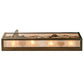 Meyda Lighting Lighthouse 24" 4-Light Antique Copper Vanity Light With Silver Mica Shade Glass