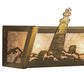 Meyda Lighting Lighthouse 24" 4-Light Antique Copper Vanity Light With Silver Mica Shade Glass