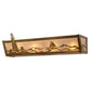 Meyda Lighting Lighthouse 24" 4-Light Antique Copper Vanity Light With Silver Mica Shade Glass