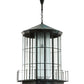 Meyda Lighting Lighthouse 29" Verdigris Lantern Pendant Light With Clear Prismatic Shade Glass