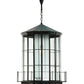 Meyda Lighting Lighthouse 29" Verdigris Lantern Pendant Light With Clear Prismatic Shade Glass