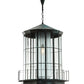 Meyda Lighting Lighthouse 29" Verdigris Lantern Pendant Light With Clear Prismatic Shade Glass