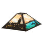 Meyda Lighting Lighthouse Bay 18" Craftsman Brown On Brass Frame With Multi-Colored Shade Glass