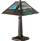 Meyda Lighting Lighthouse Bay 21" Craftsman Brown On Brass Table Lamp With Multi-Colored Shade Glass