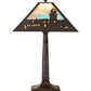 Meyda Lighting Lighthouse Bay 21" Craftsman Brown On Brass Table Lamp With Multi-Colored Shade Glass