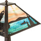 Meyda Lighting Lighthouse Bay 21" Craftsman Brown On Brass Table Lamp With Multi-Colored Shade Glass