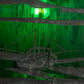 Meyda Lighting Lighthouse & Trawler 17" Verdigris Straight Arm Wall Sconce With Emerald Green Shade Glass