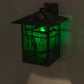 Meyda Lighting Lighthouse & Trawler 17" Verdigris Straight Arm Wall Sconce With Emerald Green Shade Glass