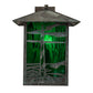 Meyda Lighting Lighthouse & Trawler 17" Verdigris Straight Arm Wall Sconce With Emerald Green Shade Glass