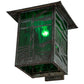 Meyda Lighting Lighthouse & Trawler 17" Verdigris Straight Arm Wall Sconce With Emerald Green Shade Glass